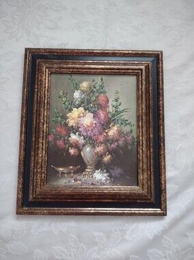 Mid Century Floral Lithography Decorative Frame